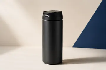 Illustrative black insulated travel cup