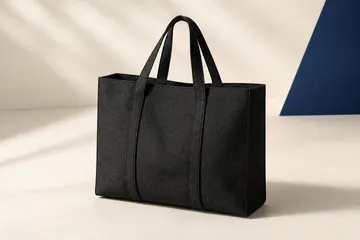 Illustrative black tote bag